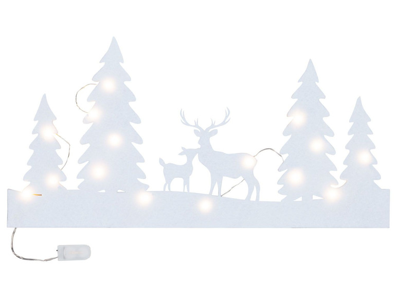Gehe zu Vollbildansicht: MELINERA® Weihnachtsbilder, mit Lichterkette, aus Filz - Bild 4