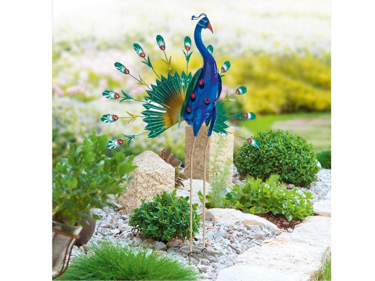 Gehe zu Vollbildansicht: MELINERA® Gartendeko Vogel, mit korrosionsbeständiger Lackierung, 2 Erdspieße - Bild 11