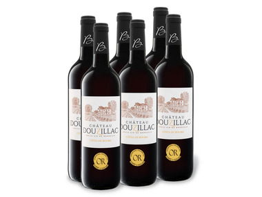 6 x 0,75-l-Flasche Weinpaket Château Douzillac Côtes de Bourg AOP trocken, Rotwein