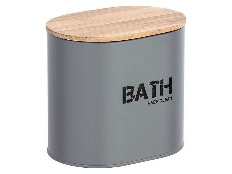 Wenko Badbox »Gara«, 2 Stück, mit Deckel, aus Stahl, Deckel aus Bambus