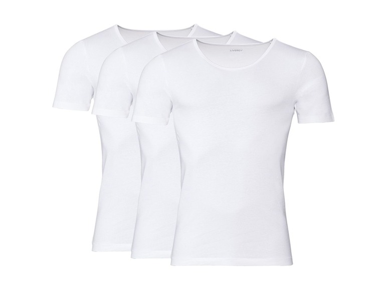 Gehe zu Vollbildansicht: LIVERGY® Unterhemd Herren, 3 Stück, mit Baumwolle und Elasthan - Bild 6