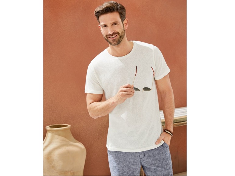Gehe zu Vollbildansicht: LIVERGY® T-Shirt Herren, mit Leinen und Baumwolle - Bild 3