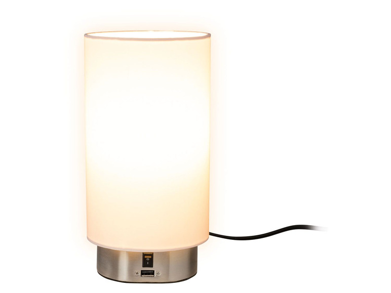 Gehe zu Vollbildansicht: LIVARNO LUX® LED-Tischleuchte, mit USB-Anschluss, Textil-Lampenschirm, warmweißes Licht - Bild 4