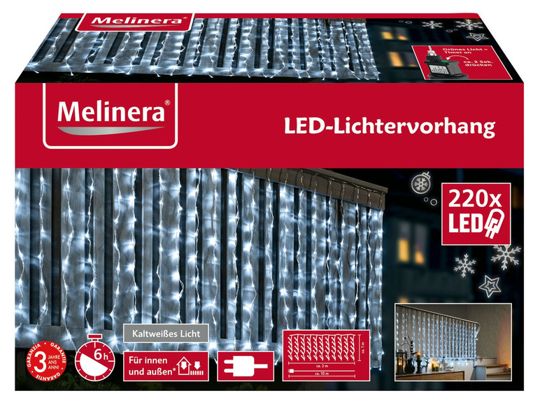 Gehe zu Vollbildansicht: MELINERA® LED Balkonvorhang 2x1m 220 mit 8 Funktionen - Bild 7