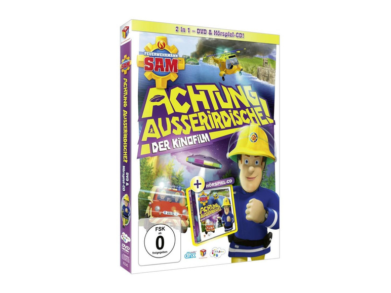 Gehe zu Vollbildansicht: JUSTBRIDGE Feuerwehrmann Sam Achtung Außerirdische-Kinofilm (DVD+CD Hörspiel) - Bild 1