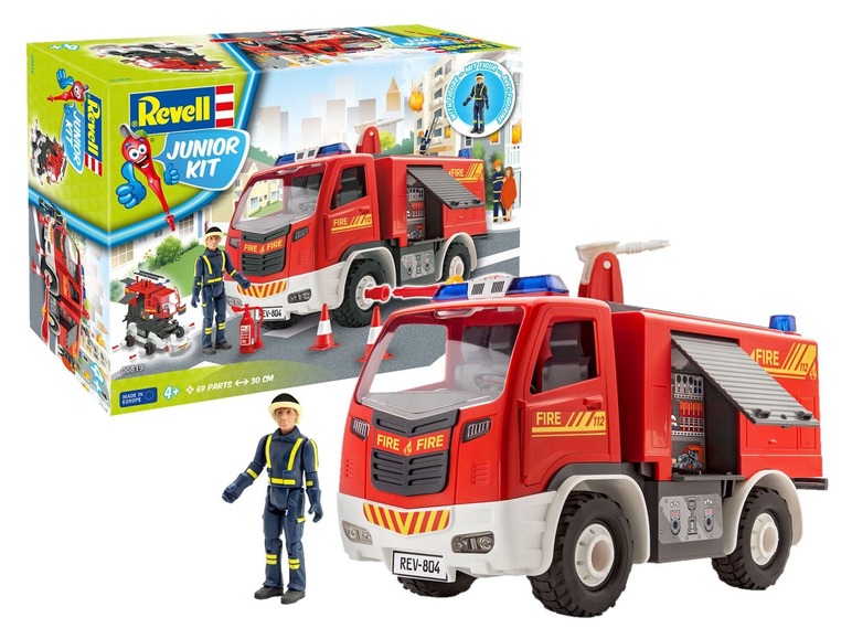 Gehe zu Vollbildansicht: Revell Junior Kit Modellbausatz Feuerwehr, Maßstab 1:20, mit Figur, ab 4 Jahren - Bild 3