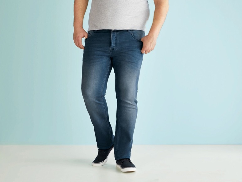 Gehe zu Vollbildansicht: LIVERGY® Sweat Denim Herren, in Jeans-Optik, 5-Pocket-Style. mit Baumwolle und Elasthan - Bild 3