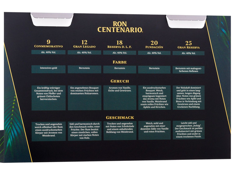 Gehe zu Vollbildansicht: Ron Centenario Rum Tasting Set - 5 x 50 ml - Bild 3