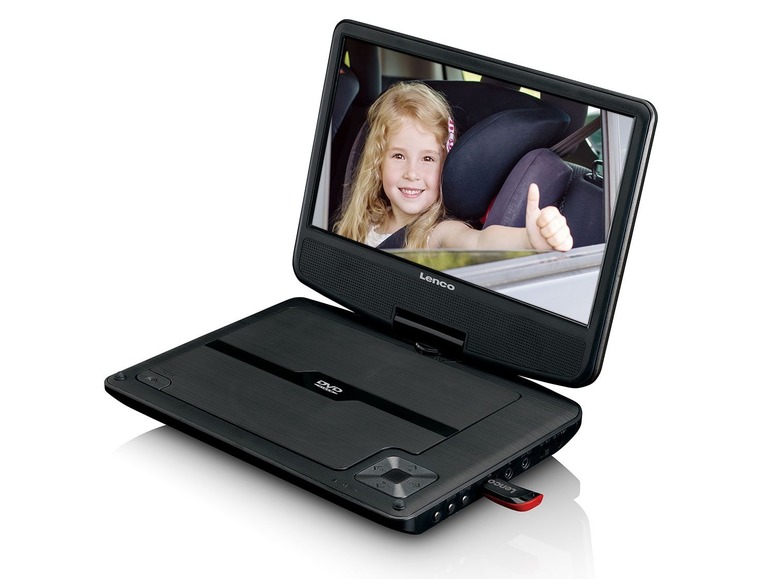 Gehe zu Vollbildansicht: Lenco Portabler DVD-Player 9'' mit Autohalterung und Bluetooth-Kopfhörer - Bild 2