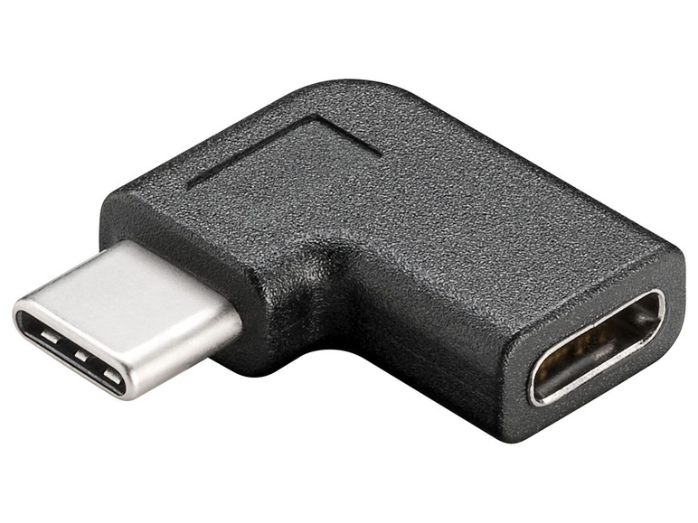 Gehe zu Vollbildansicht: Goobay Winkel-Adapter USB-C™ auf USB-C™ 90°, schwarz - Bild 1