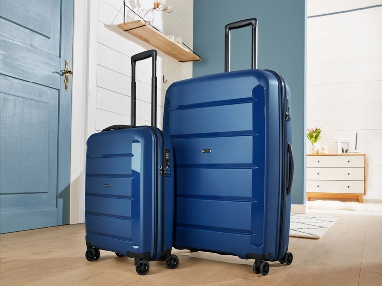 Gehe zu Vollbildansicht: TOPMOVE® Koffer, 90 L Volumen, bis 28 kg Füllgewicht, 4 Rollen, Polypropylen-Schale, blau - Bild 2