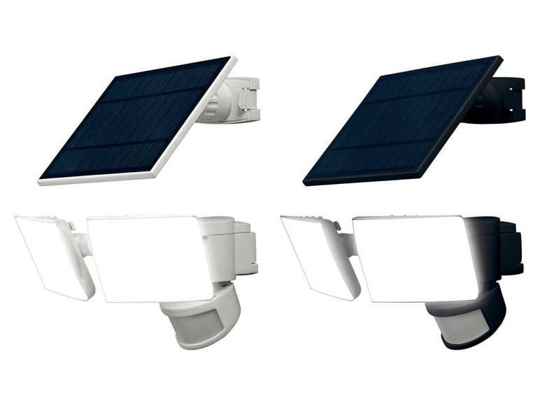 Gehe zu Vollbildansicht: LIVARNO LUX® LED-Solarstrahler, 2 separat dreh- und schwenkbare Strahler, Bewegungsmelder - Bild 1