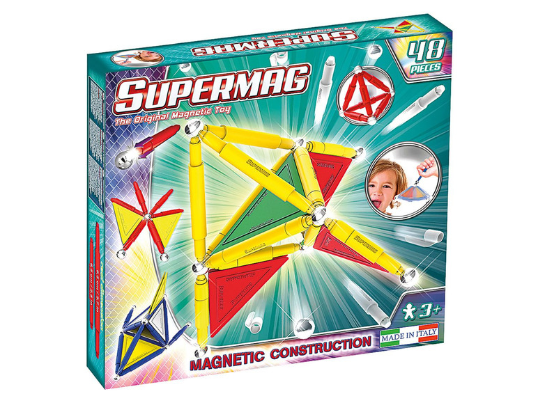 Gehe zu Vollbildansicht: Supermag Magnetspiel »Tags Primary 48«, 48 Teile, mit Magnetstäben, ab 3 Jahren - Bild 1