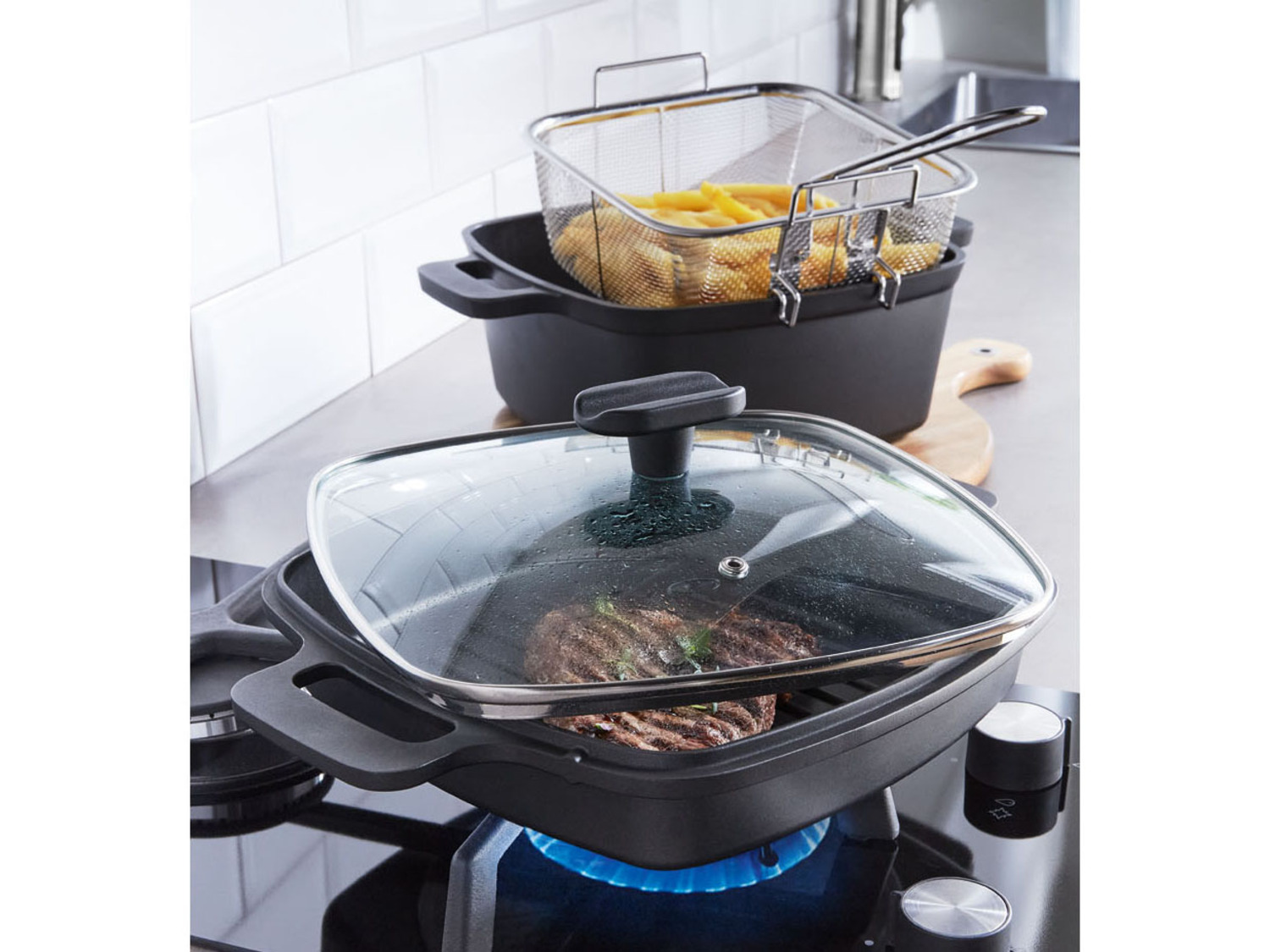 ERNESTO® Aluguss Topf Multifunktion, 24 x 24 cm, 5 tgl.. Lidl.de