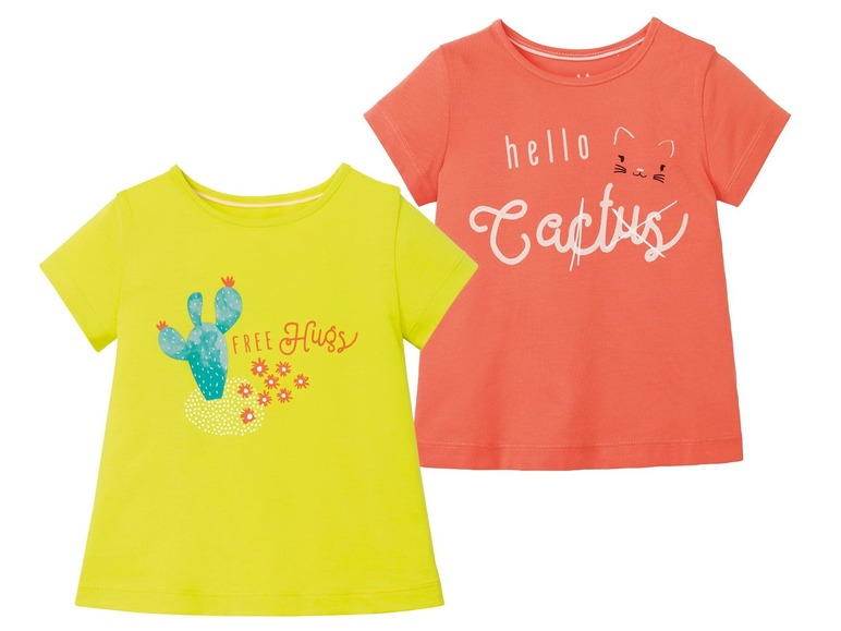 Gehe zu Vollbildansicht: LUPILU® Kleinkinder T-Shirts Mädchen, 2 Stück, aus Baumwolle - Bild 2