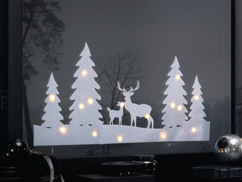Gehe zu Vollbildansicht: MELINERA® Weihnachtsbilder, mit Lichterkette, aus Filz - Bild 5