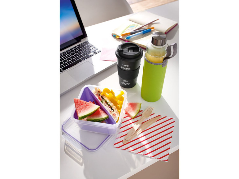 Gehe zu Vollbildansicht: ERNESTO® Lunchbox, Deckel mit Silikondichtung, Klickverschlüsse, spülmaschinengeeignet - Bild 17