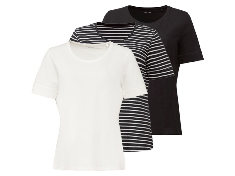 Gehe zu Vollbildansicht: ESMARA® T-Shirt Damen, 3 Stück, mit Bio-Baumwolle und Elasthan - Bild 14