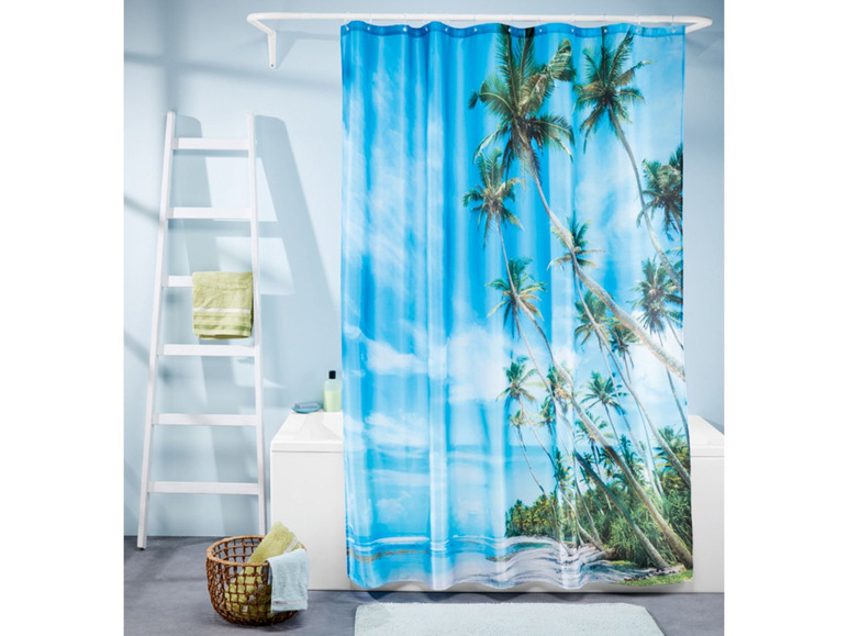 Gehe zu Vollbildansicht: MIOMARE® Duschvorhang, 180 x 200, mit 12 Ösen und Befestigungsringen, waschbar - Bild 3