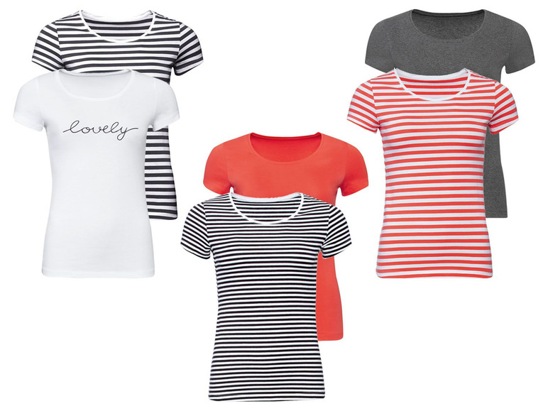 Gehe zu Vollbildansicht: ESMARA® T-Shirt Damen, 2 Stück, mit Baumwolle - Bild 1