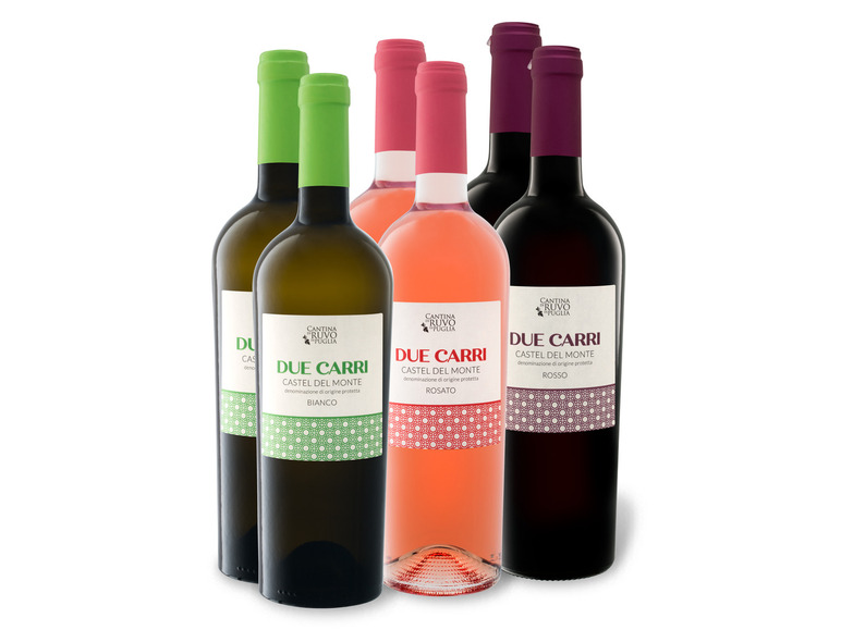Gehe zu Vollbildansicht: 6 x 0,75-l-Flasche Weinpaket Due Carri Castel del Monte entdecken - Bild 1