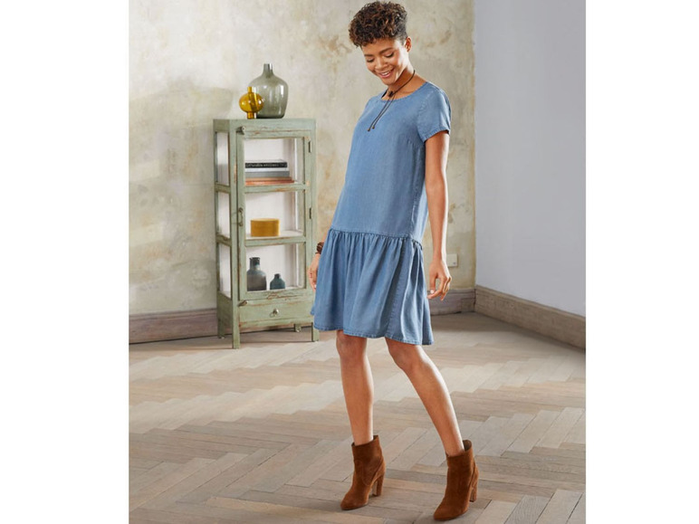Gehe zu Vollbildansicht: ESMARA® Kleid Damen, mit Kellerfalte am Rücken, aus reinem Lyocell - Bild 8