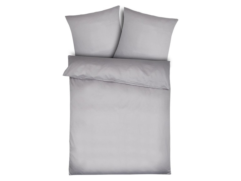 Gehe zu Vollbildansicht: Face-2-Face Satin Bettwäsche »Uni Puntini silver grey«, verschiedene Größen, aus Baumwolle - Bild 2