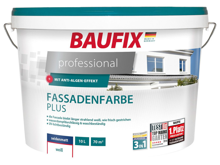Gehe zu Vollbildansicht: BAUFIX professional Fassadenfarbe Plus, 10 Liter - Bild 1