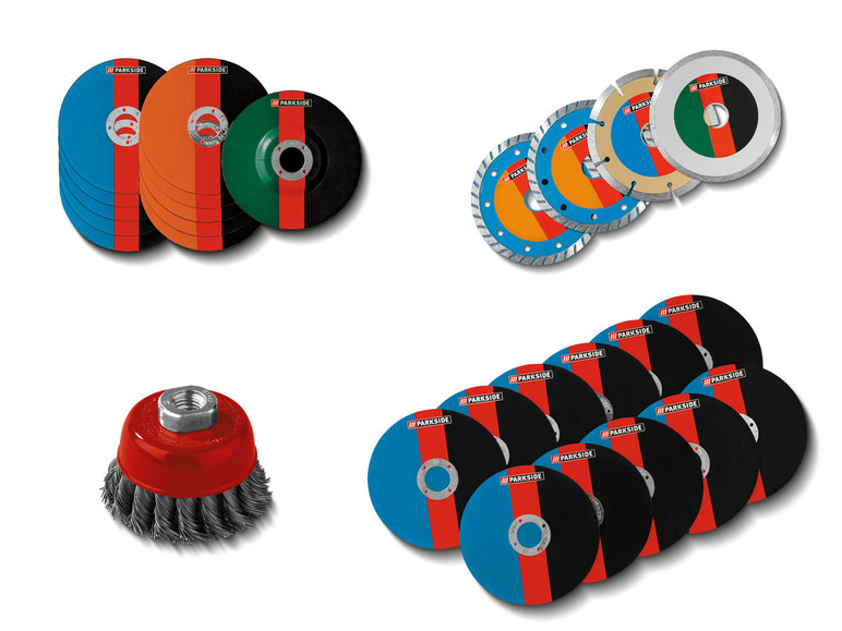 PARKSIDE angle grinder accessories Diamond cutting disc set / cup brush