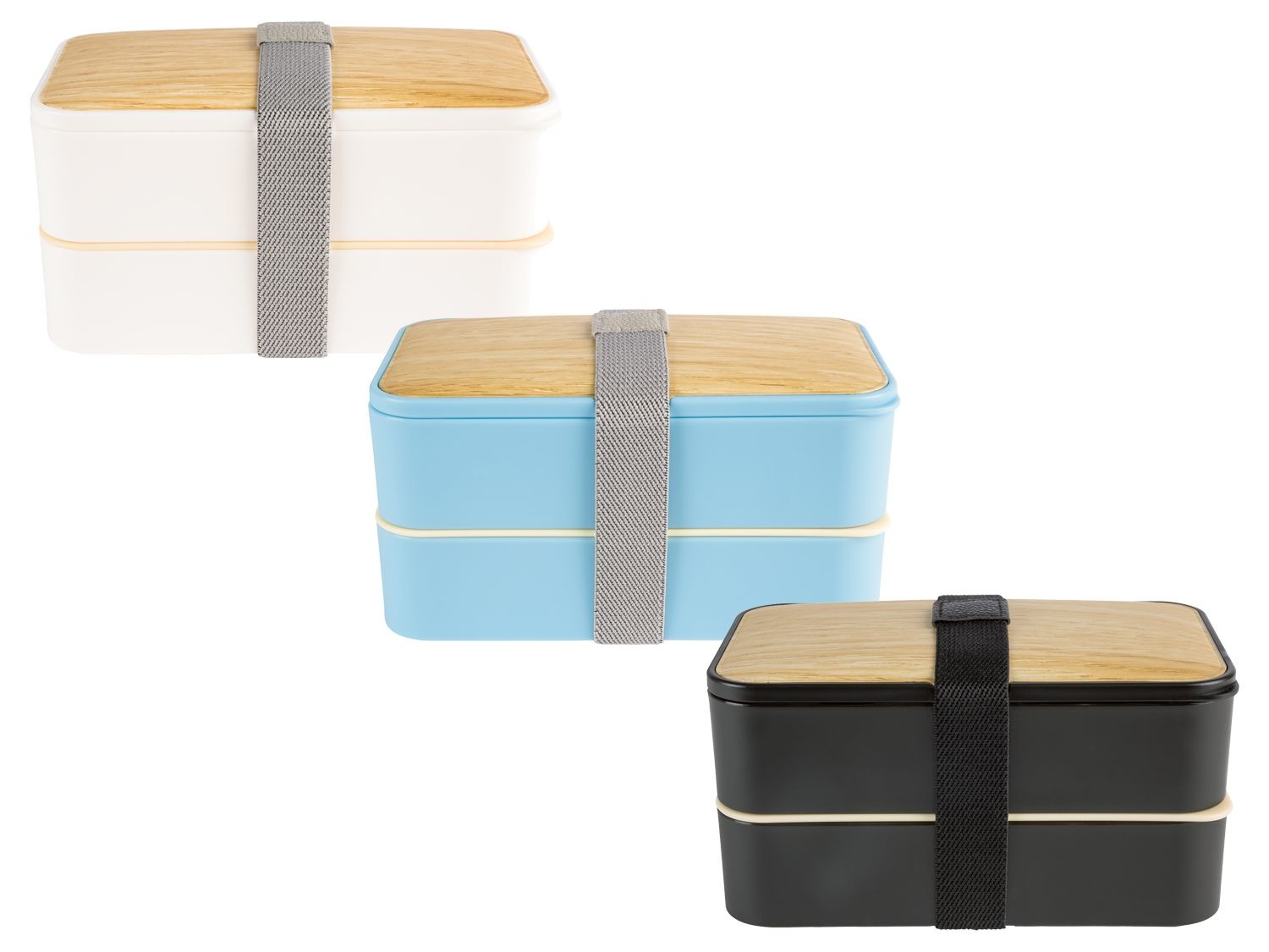 ERNESTO® Lunchbox, mit 2 geschlossene Ebenen, Silikonventil im Deckel