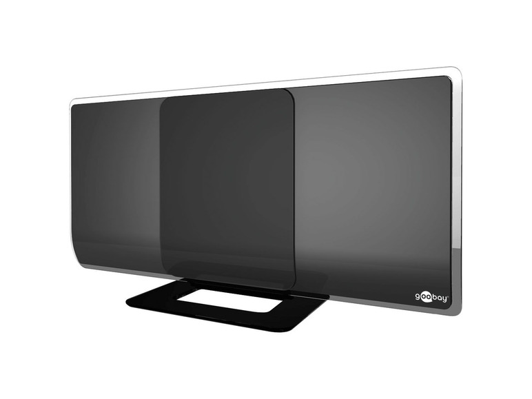 Gehe zu Vollbildansicht: Goobay Aktive Full HD DVB-T2 Zimmerantenne, inkl. LTE/4G Filter, schwarz - Bild 1