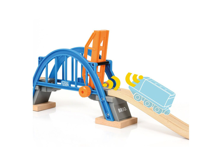 Gehe zu Vollbildansicht: BRIO 33961 »Smart Tech Hebebrücke«, 3-teilig, mit 2 aufsteigenden Holzschienen, ab 3 Jahren - Bild 3