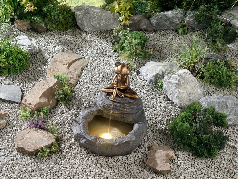 Gehe zu Vollbildansicht: MELINERA® Gartenbrunnen, mit 6 LEDs, warmweißes Licht, mit geräuscharmer Pumpe - Bild 3
