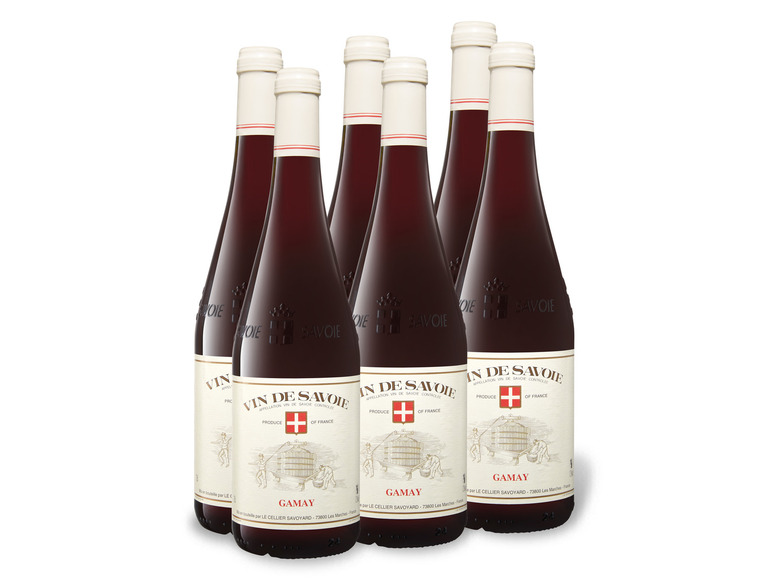 Gehe zu Vollbildansicht: 6 x 0,75-l-Flasche Weinpaket Vin de Savoie Gamay AOC trocken, Rotwein - Bild 1