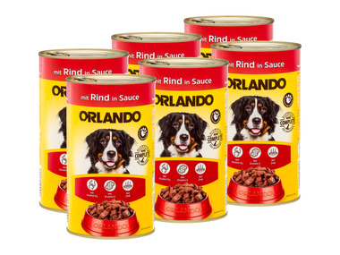 ORLANDO Hundevollnahrung mit Rind in Sauce, 6 x 1240 g