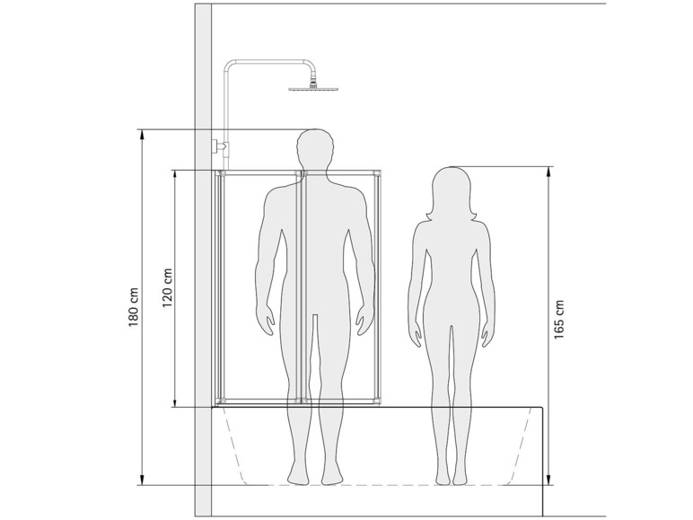 Gehe zu Vollbildansicht: Schulte Badewannenfaltwand 2-teilig mit Seitenwand zum Kleben oder Bohren - Bild 3