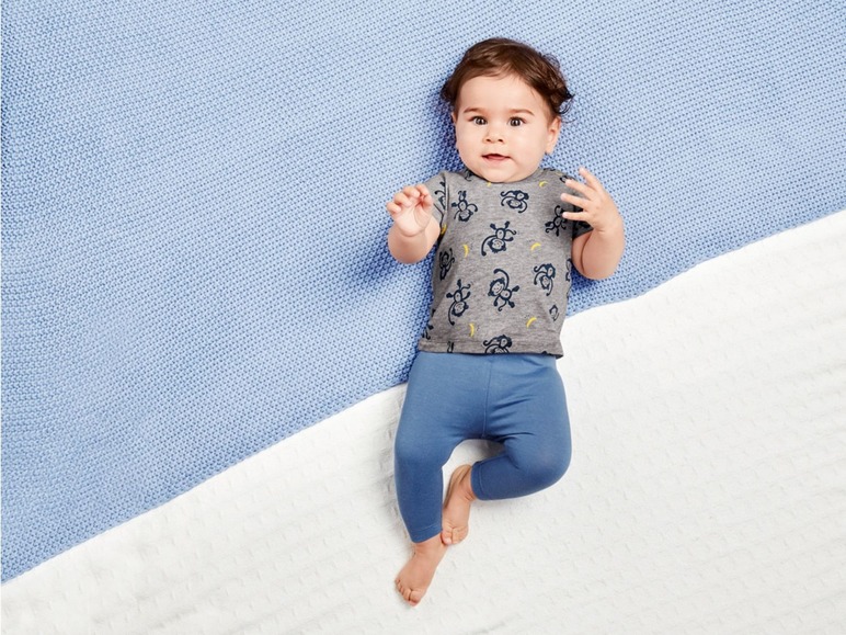 Gehe zu Vollbildansicht: LUPILU® Baby T-Shirt Jungen, 2 Stück, mit Schulterknöpfung, aus reiner Baumwolle - Bild 10