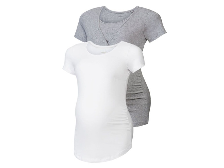 Gehe zu Vollbildansicht: ESMARA® Damen Umstands-T-Shirts, 2 Stück, mit Baumwolle - Bild 2