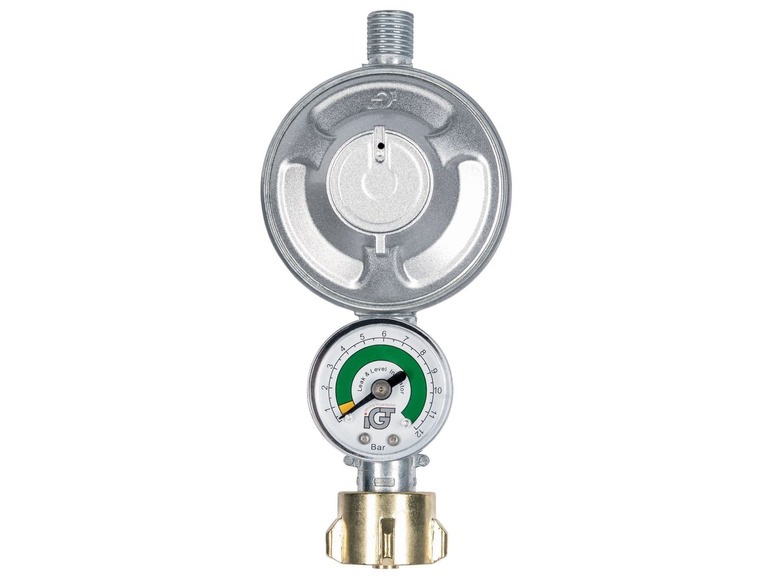 Gehe zu Vollbildansicht: CFH Gasdruckregler mit Manometer, für Propangas, mit Schlauchbruchsicherung - Bild 1