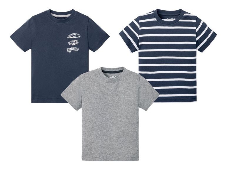 Gehe zu Vollbildansicht: LUPILU® Kleinkinder Jungen T-Shirts, 3 Stück, mit Bio-Baumwolle - Bild 1
