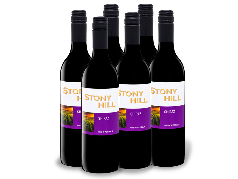 Gehe zu Vollbildansicht: 6 x 0,75-l-Flasche Weinpaket Stony Hill Shiraz trocken, Rotwein - Bild 1
