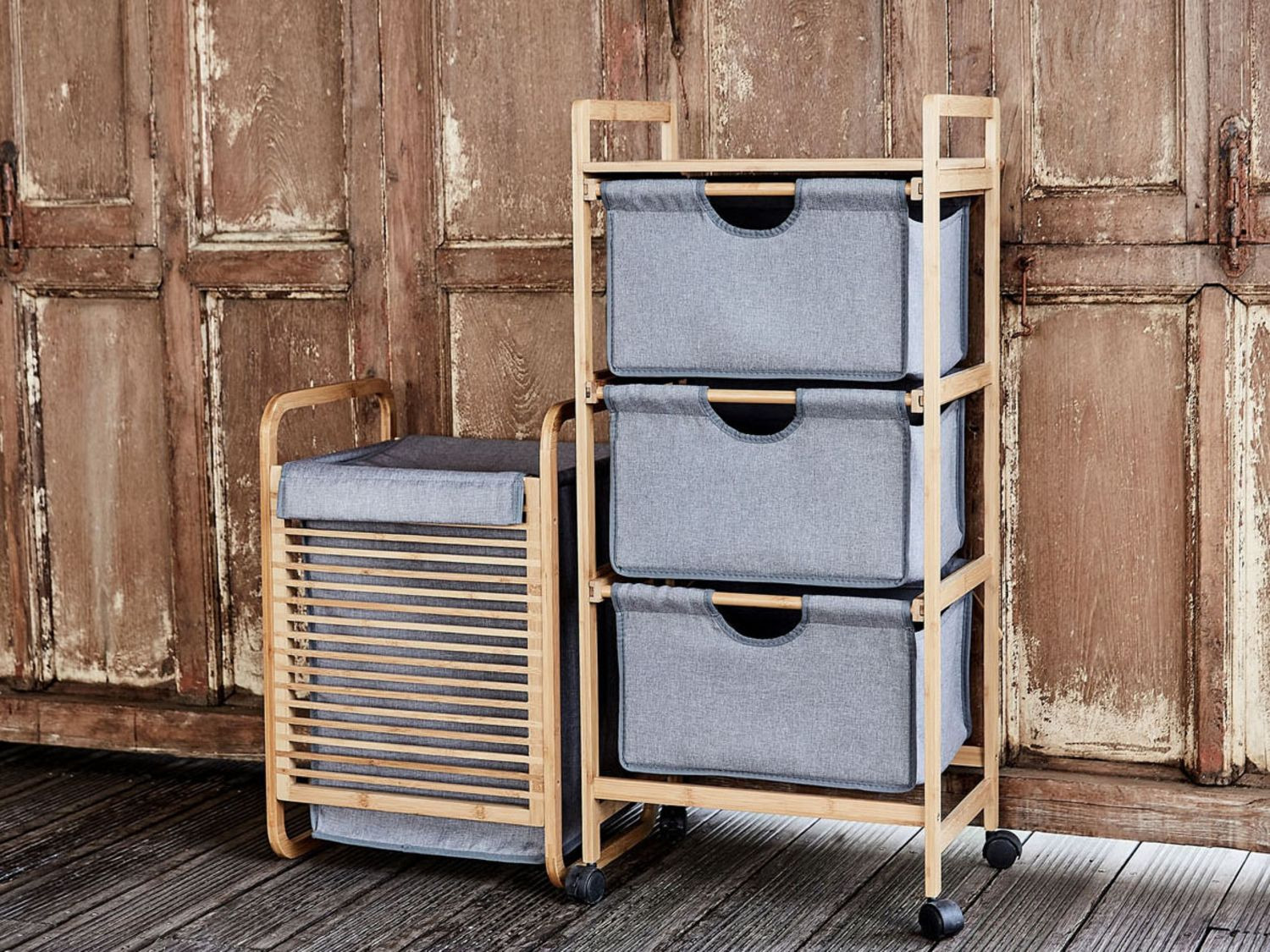 Wenko Haushaltswagen »Bahari«, mit 3 Schubladen, 4 Rollen, aus Bambus