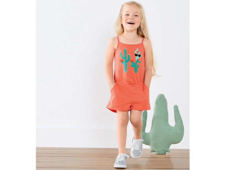 Gehe zu Vollbildansicht: LUPILU® Kleinkinder Jumpsuit Mädchen, mit Eingrifftaschen, Gummizug im Taillenbund - Bild 10