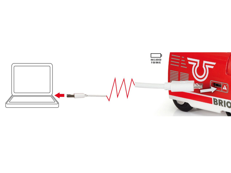 Gehe zu Vollbildansicht: BRIO 33746 »Roter Akku-Reisezug«, 3-teilig, mit USB-Miniladekabel, ab 3 Jahren - Bild 3
