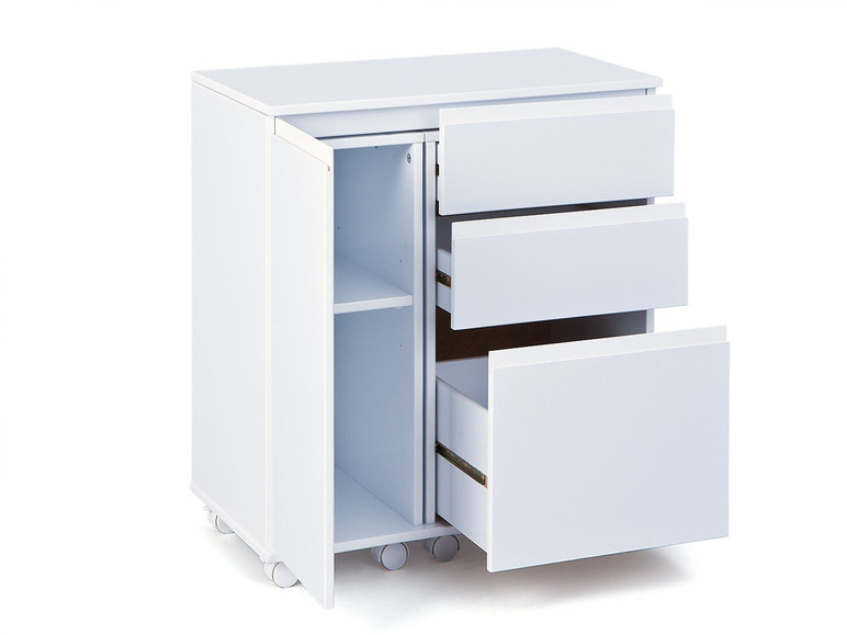 Gehe zu Vollbildansicht: Inter Link Schreibtisch, 2 rollbare Container, 50 kg Belastbarkeit, MDF - Bild 5