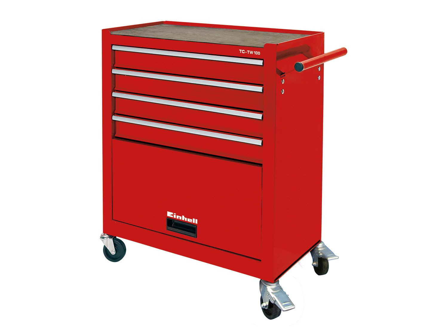 Servante D'atelier Vide Chariot D'atelier TC-TW 100 Einhell - 4 Tiroirs, 75kg Capacité, Roulettes Pivotantes - Rangement Professionnel Chariot Rangement Atelier Mobile