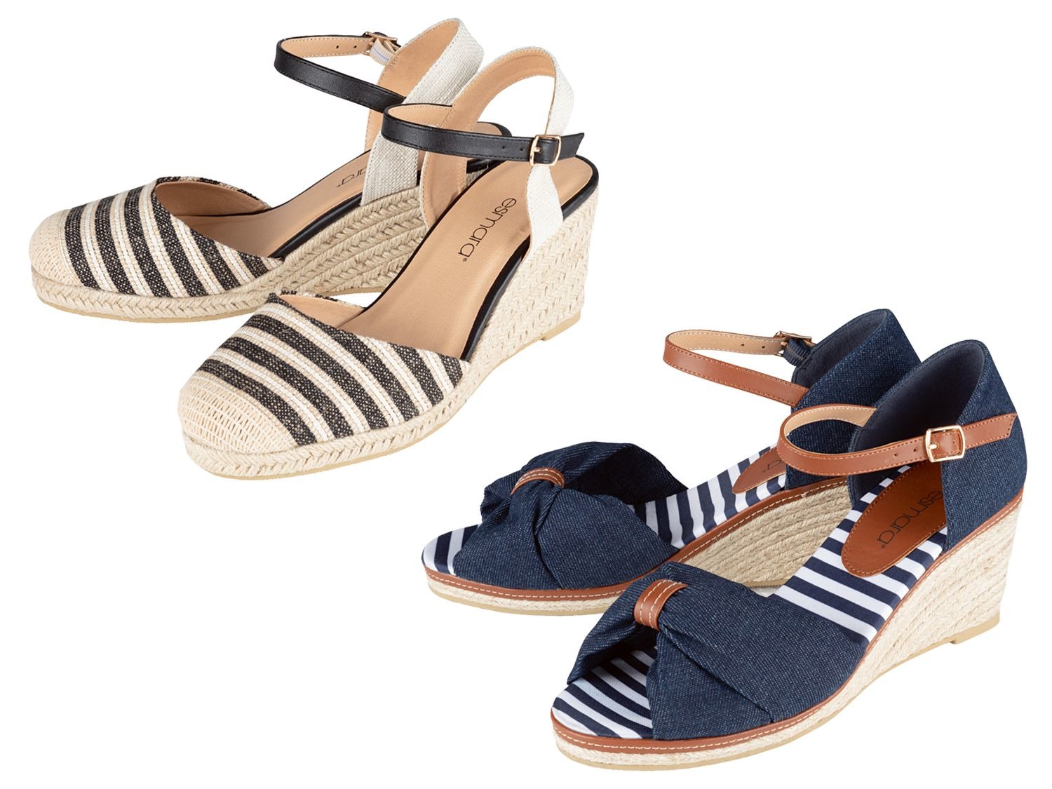 ESMARA® Keilsandalen Damen, im Bast-Look, verstellbare Riemen, bequemer