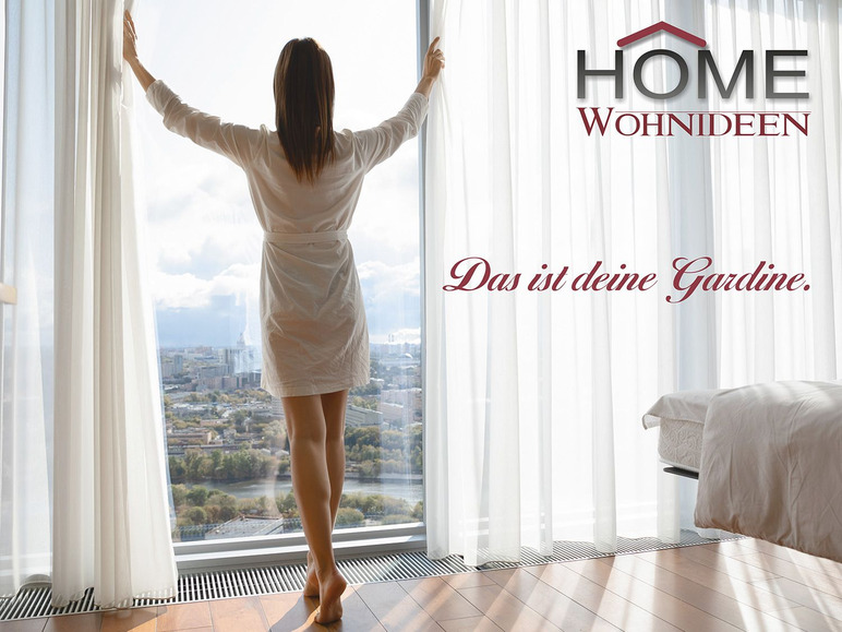 Gehe zu Vollbildansicht: Home Wohnideen Schiebevorhang Rom Uni Voile weiß 245 x 60 cm, transparent - Bild 5