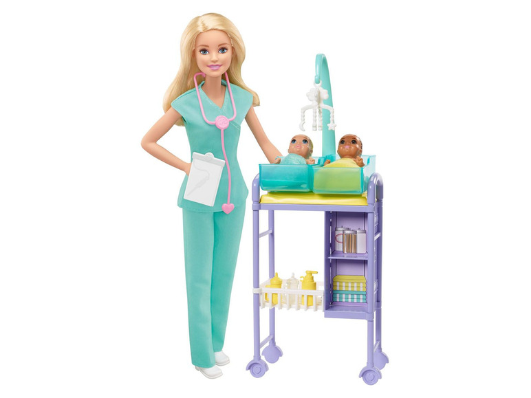Gehe zu Vollbildansicht: Barbie Kinderärztin Puppe (blond) und Spielset - Bild 1