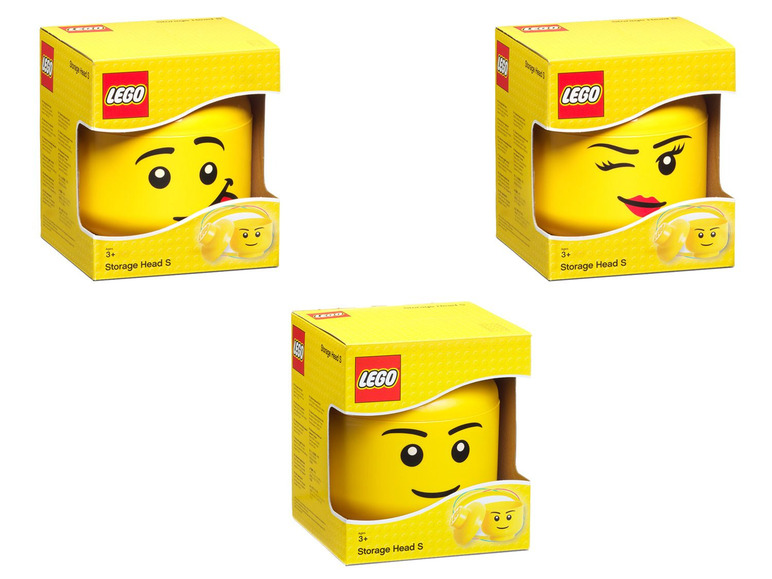 Gehe zu Vollbildansicht: LEGO® Aufbewahrungsbox, in Legokopf-Form, 2-teilig - Bild 1